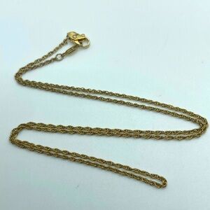 Vtg 14k Yellow Gold Plated Twisted Rope Chain 18”